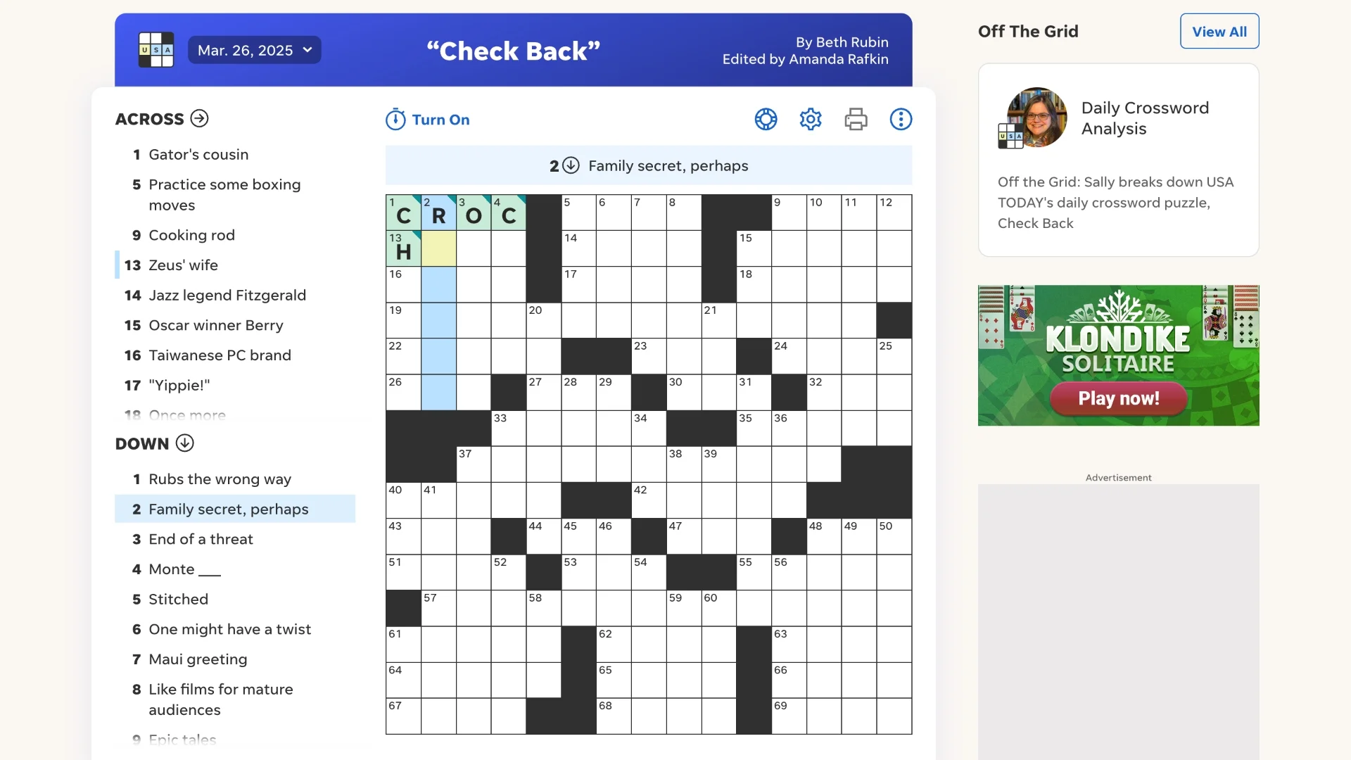 USA TODAY Puzzles Crossword